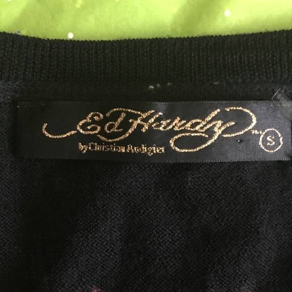 Gorgeous Blinged Out Ed Hardy Sweater - Picture 2 of 8